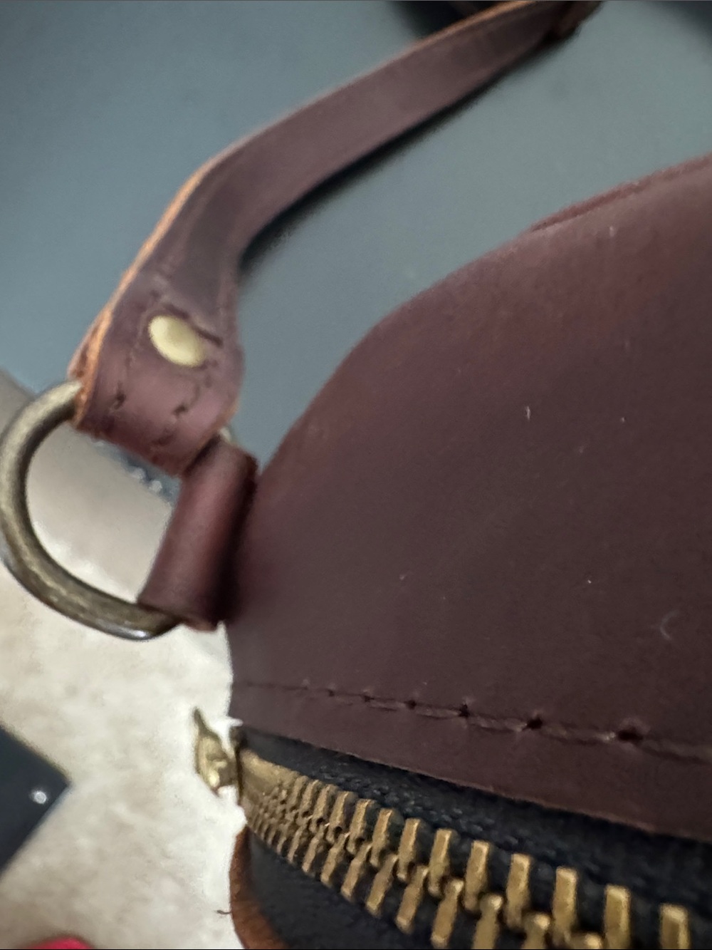 Portland Leather Round Crossbody Bag in Dark Brown - Picture 9 of 11